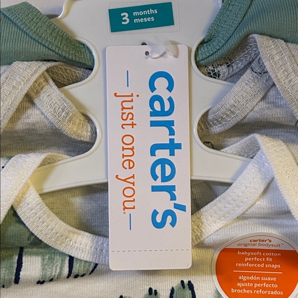 Carter's Dino Delight Bodysuit - Mint and White 3 piece. NWT - Picture 6 of 6